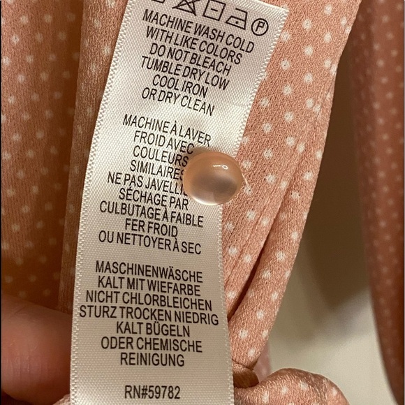 Adrianna Papell Pink with White Polka Dot Shirt - Picture 7 of 7